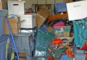 Cluttered Overflowing Home Storage Area